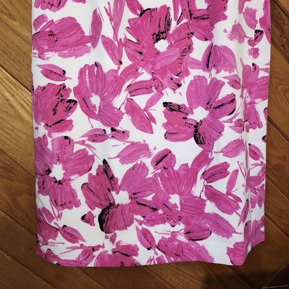 Kasper white and pink floral square neck sheath dress size 4 - Picture 8 of 14